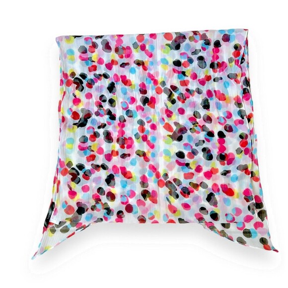 Multicolor Polka Dots Scarf 82" x 19" Rectangular Scarve Unisex - Picture 3 of 4